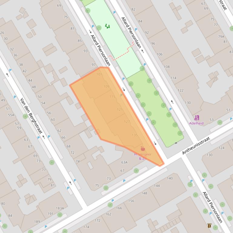 Kaart van postcodegebied 2522MH.