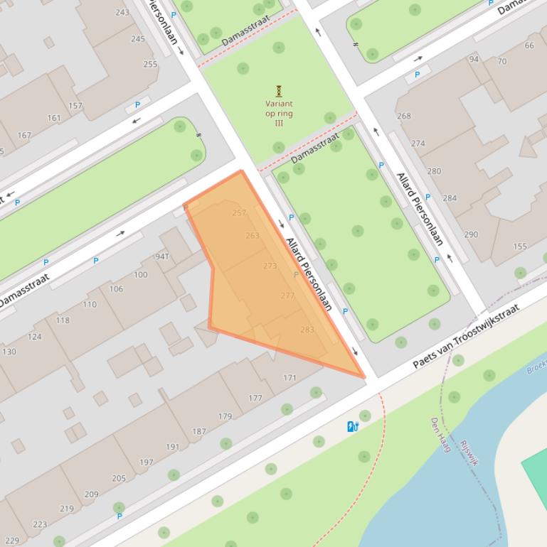 Kaart van postcodegebied 2522MN.