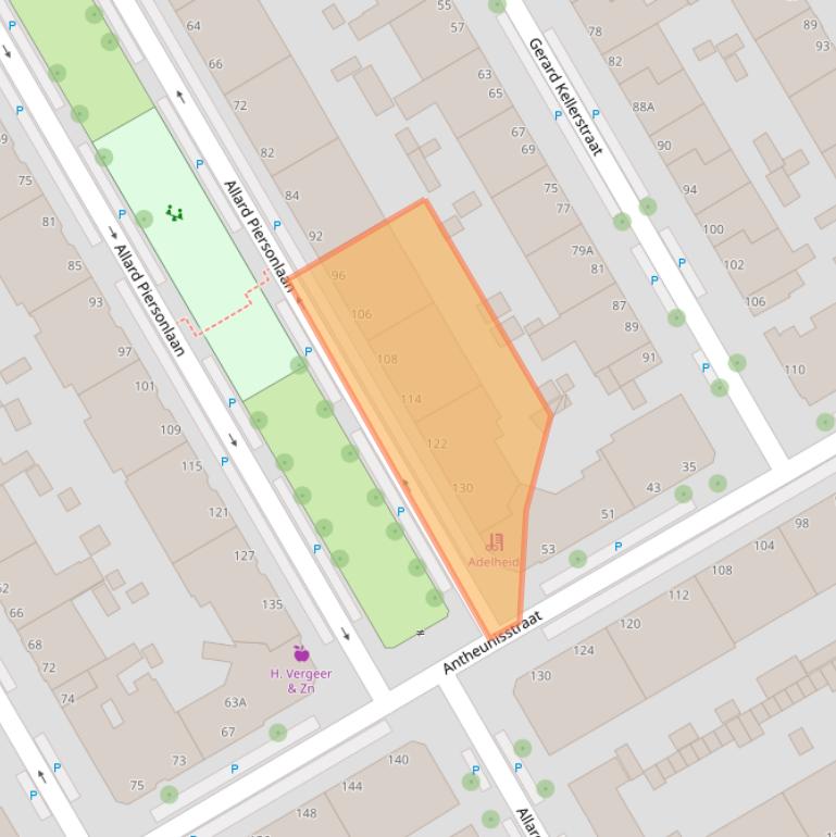 Kaart van postcodegebied 2522MS.