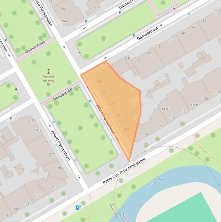 Kaart van postcodegebied 2522MZ.