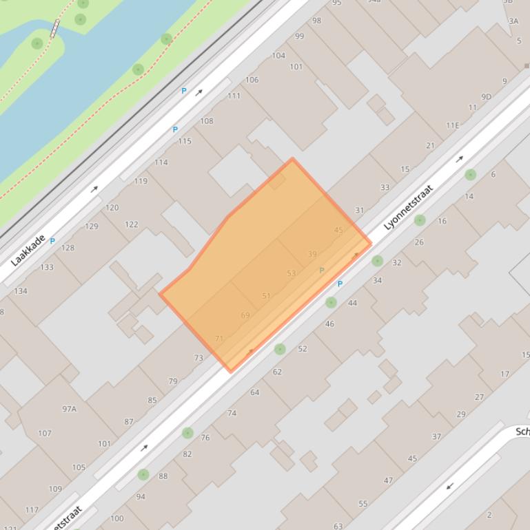 Kaart van postcodegebied 2522NB.