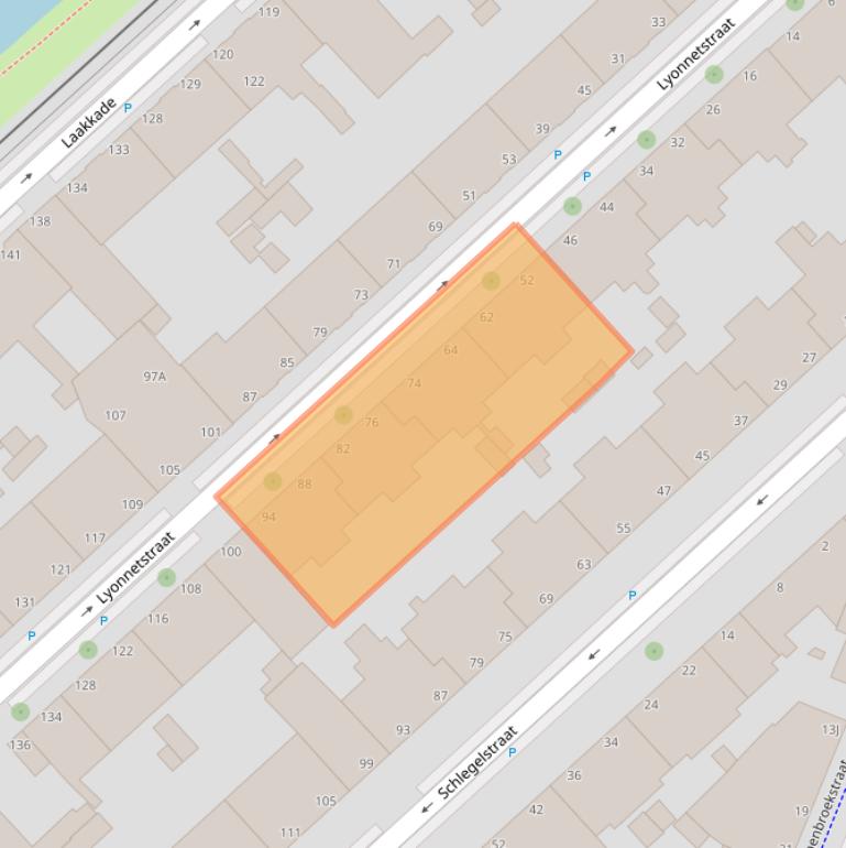 Kaart van postcodegebied 2522NG.