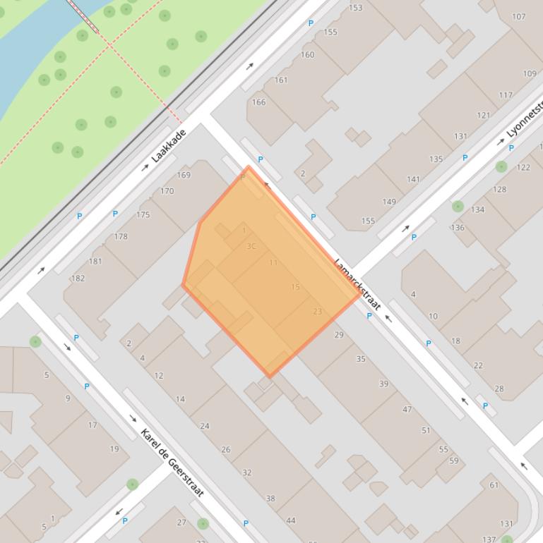 Kaart van postcodegebied 2522NJ.