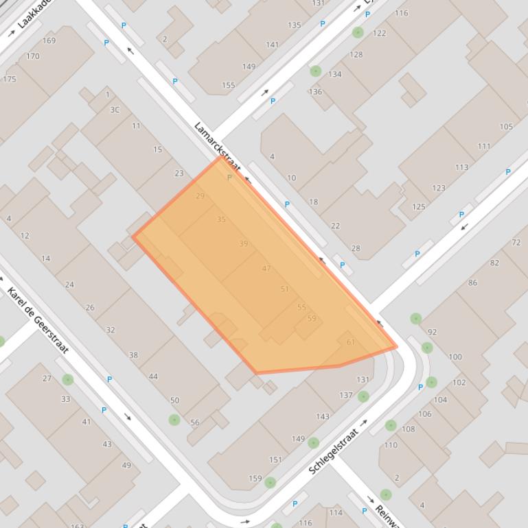 Kaart van postcodegebied 2522NK.