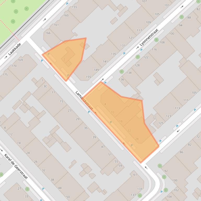 Kaart van postcodegebied 2522NL.