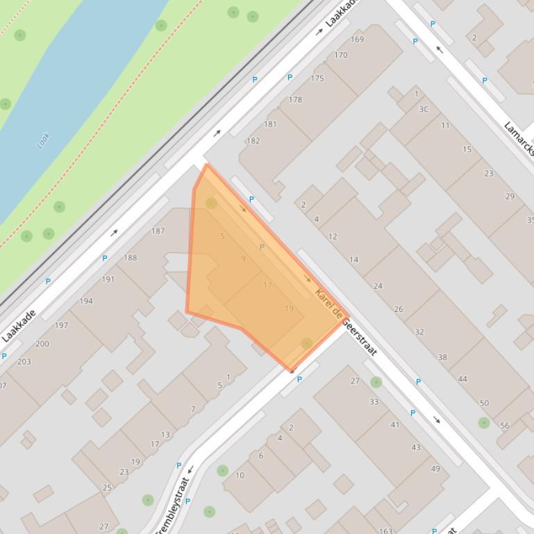 Kaart van postcodegebied 2522PA.