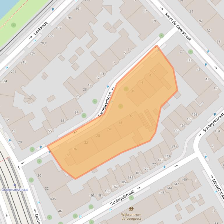 Kaart van postcodegebied 2522PE.