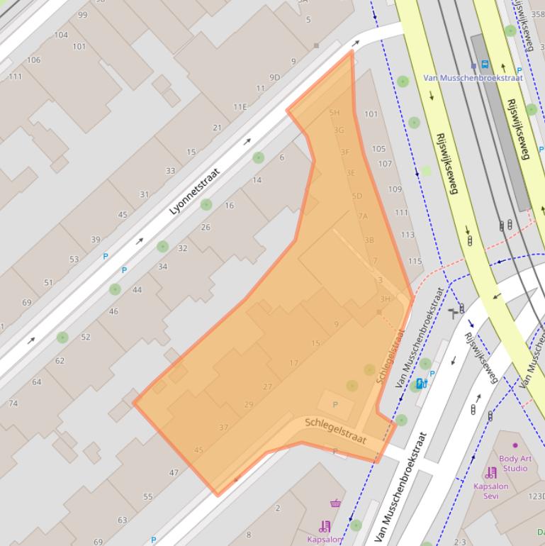 Kaart van postcodegebied 2522PG.