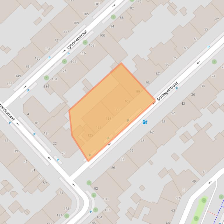 Kaart van postcodegebied 2522PJ.