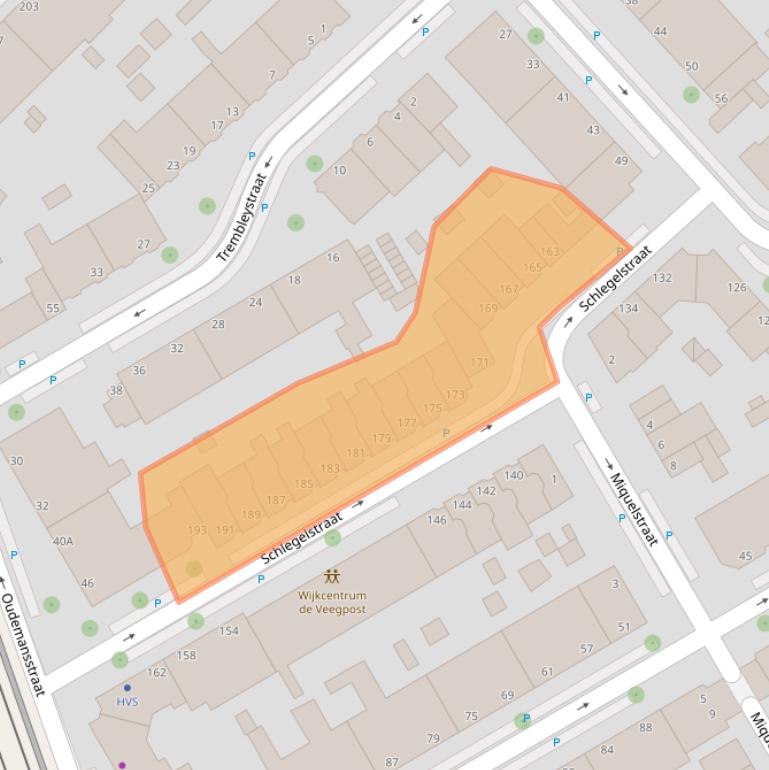 Kaart van postcodegebied 2522PL.