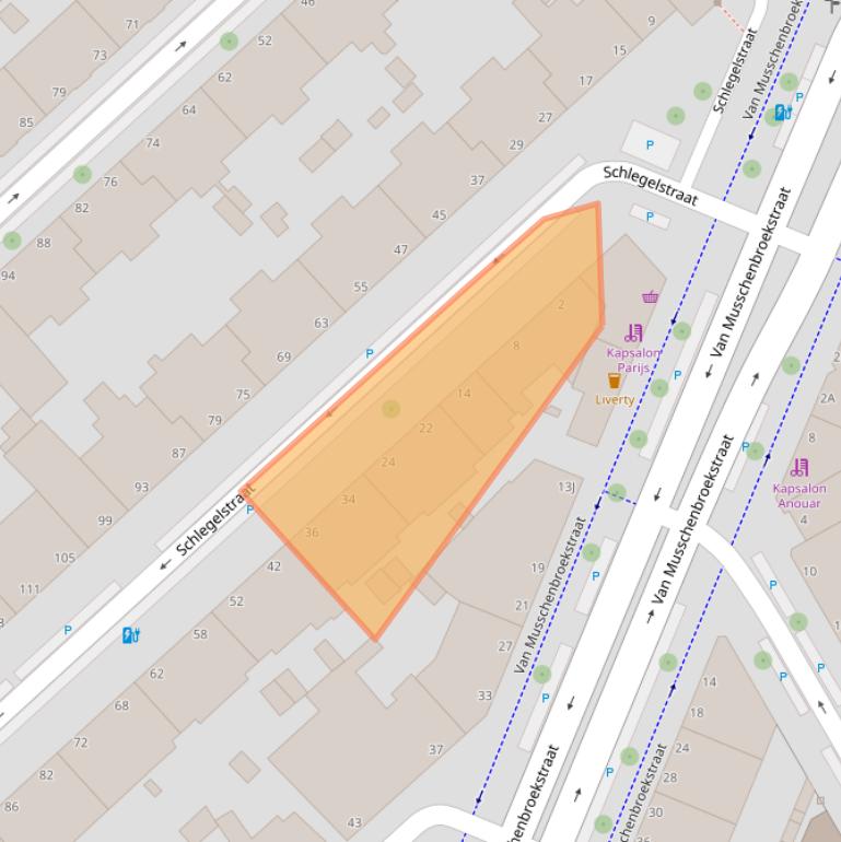 Kaart van postcodegebied 2522PM.