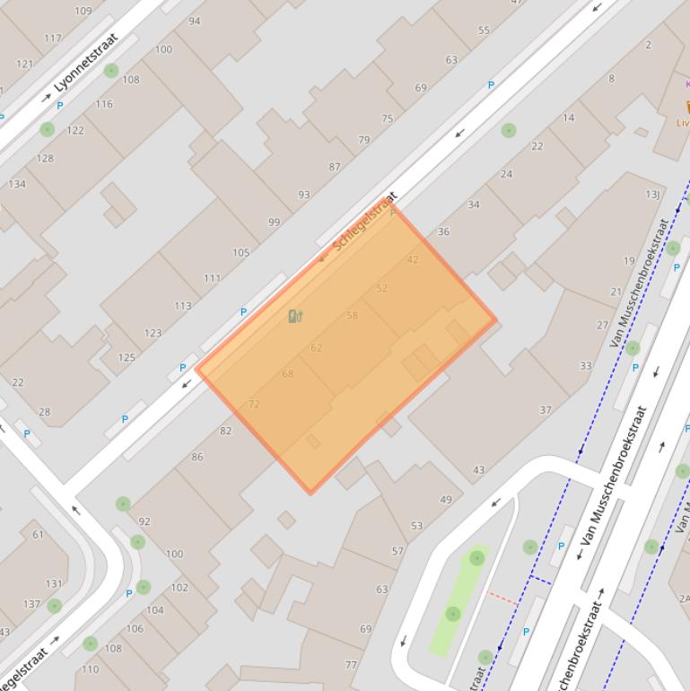 Kaart van postcodegebied 2522PN.