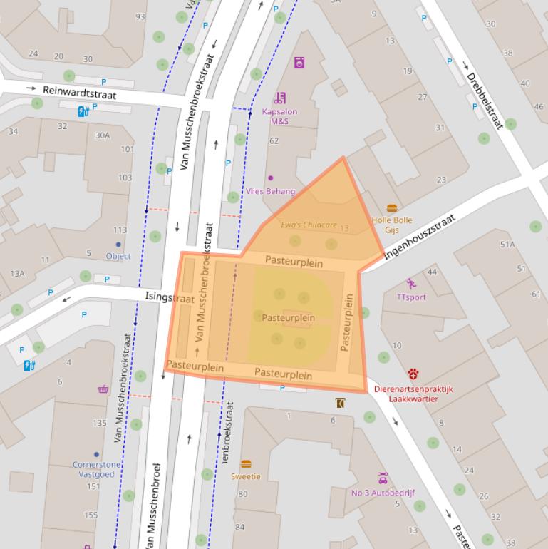 Kaart van postcodegebied 2522RC.