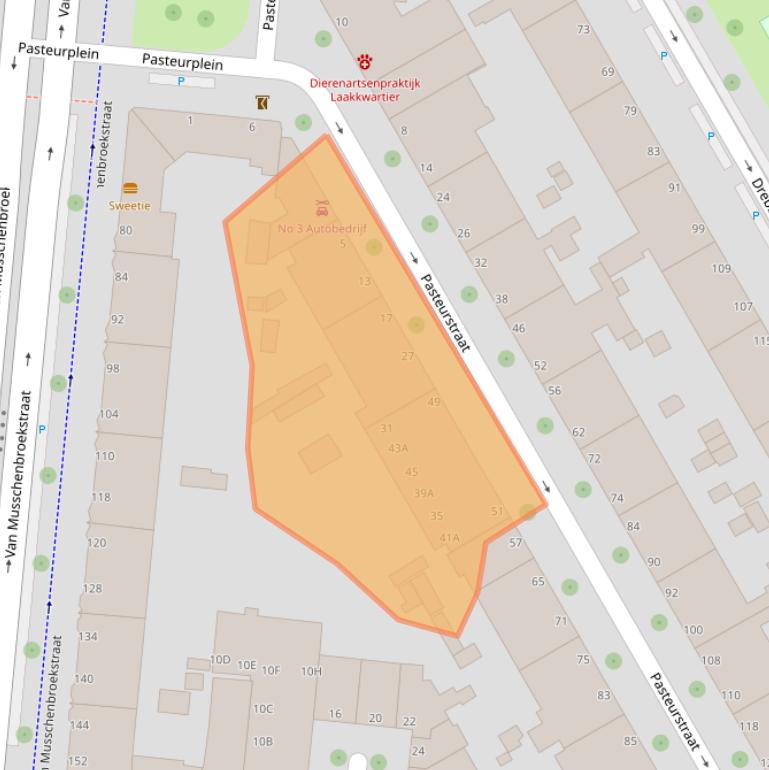 Kaart van postcodegebied 2522RD.