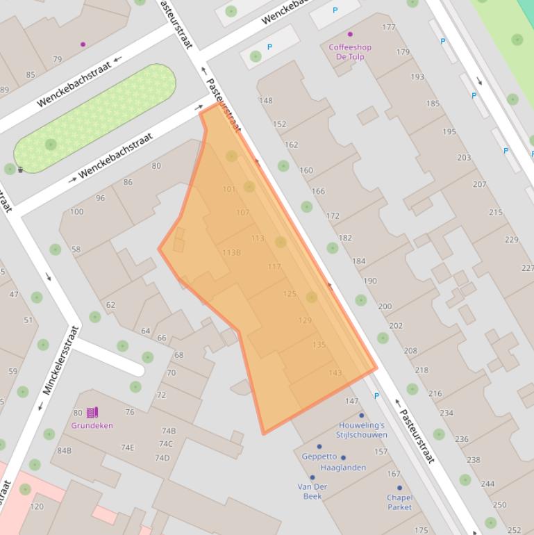 Kaart van postcodegebied 2522RG.