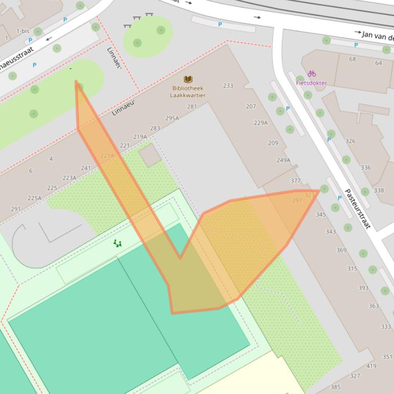 Kaart van postcodegebied 2522RK.