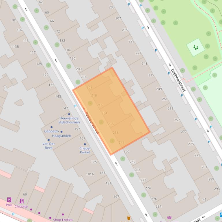 Kaart van postcodegebied 2522RS.