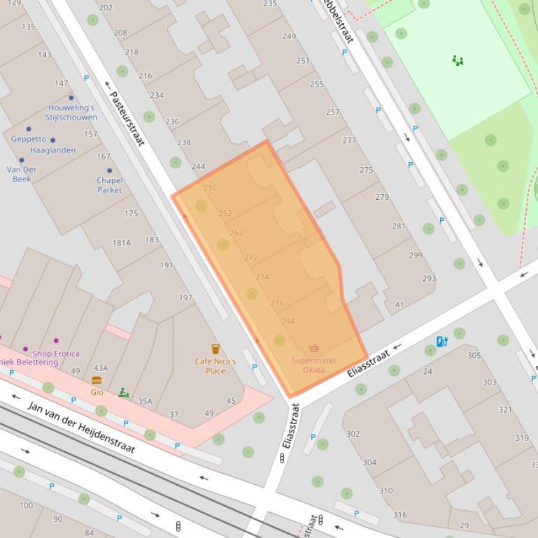 Kaart van postcodegebied 2522RT.