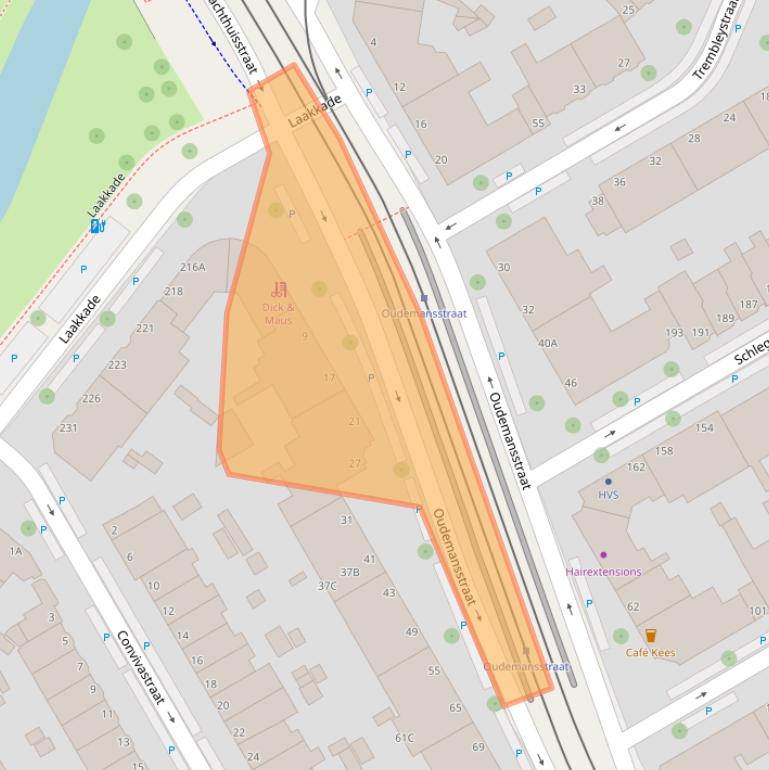 Kaart van postcodegebied 2522SB.