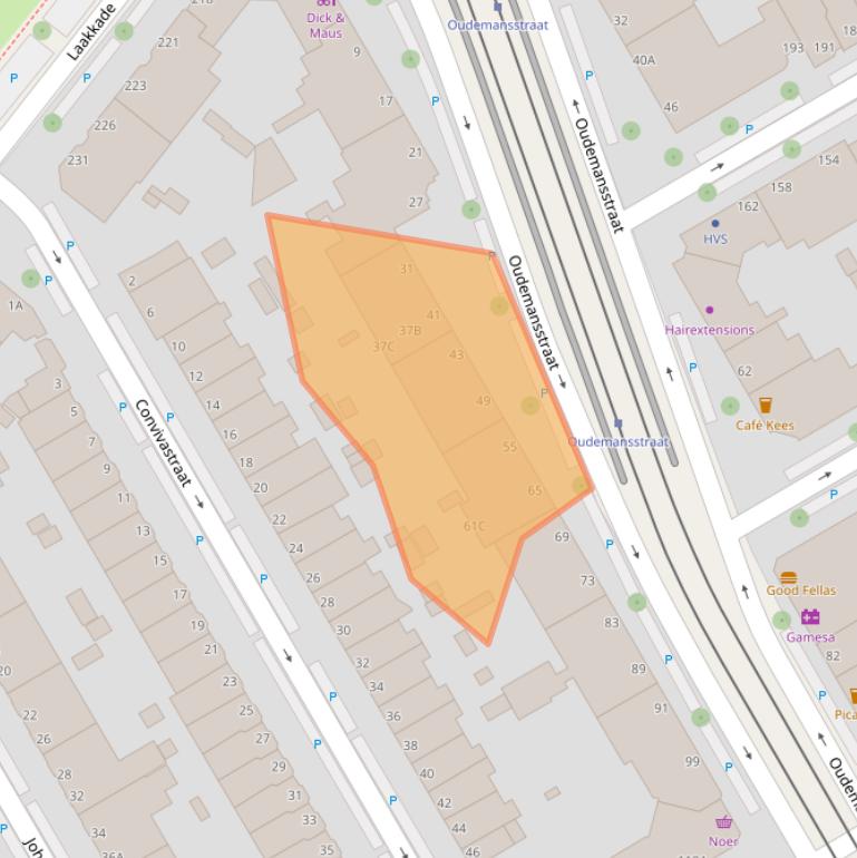 Kaart van postcodegebied 2522SC.