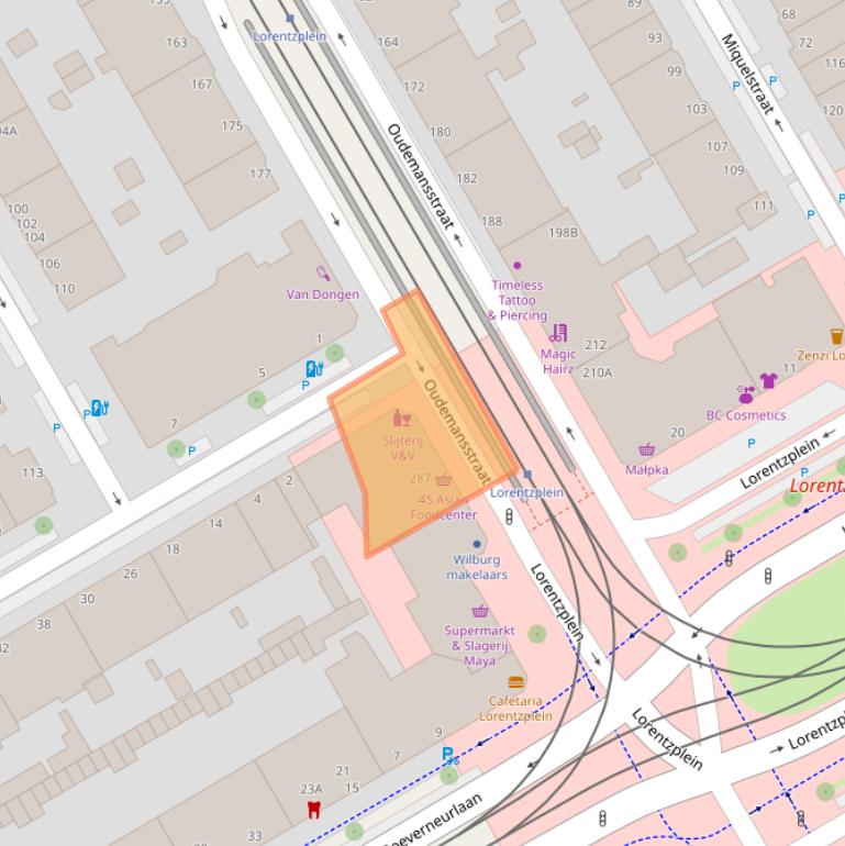 Kaart van postcodegebied 2522SJ.