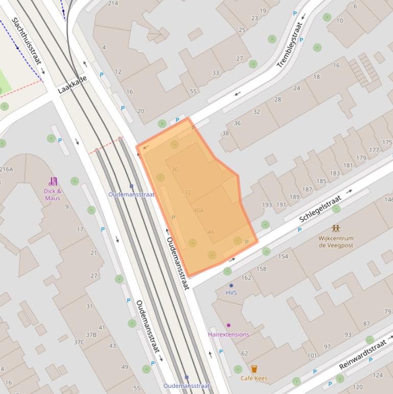 Kaart van postcodegebied 2522SL.