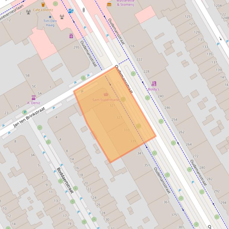 Kaart van postcodegebied 2522SW.