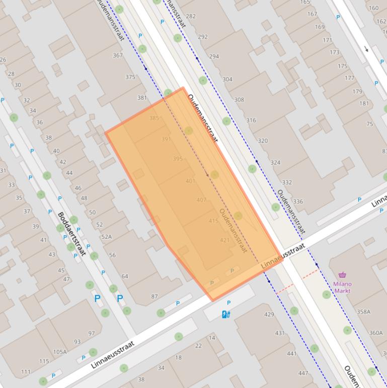 Kaart van postcodegebied 2522SZ.