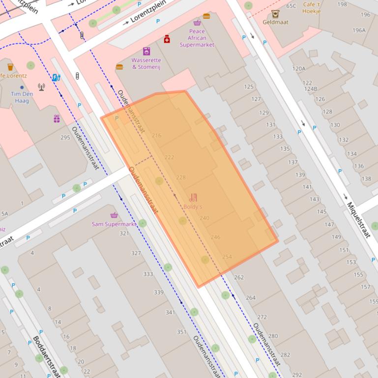 Kaart van postcodegebied 2522TC.
