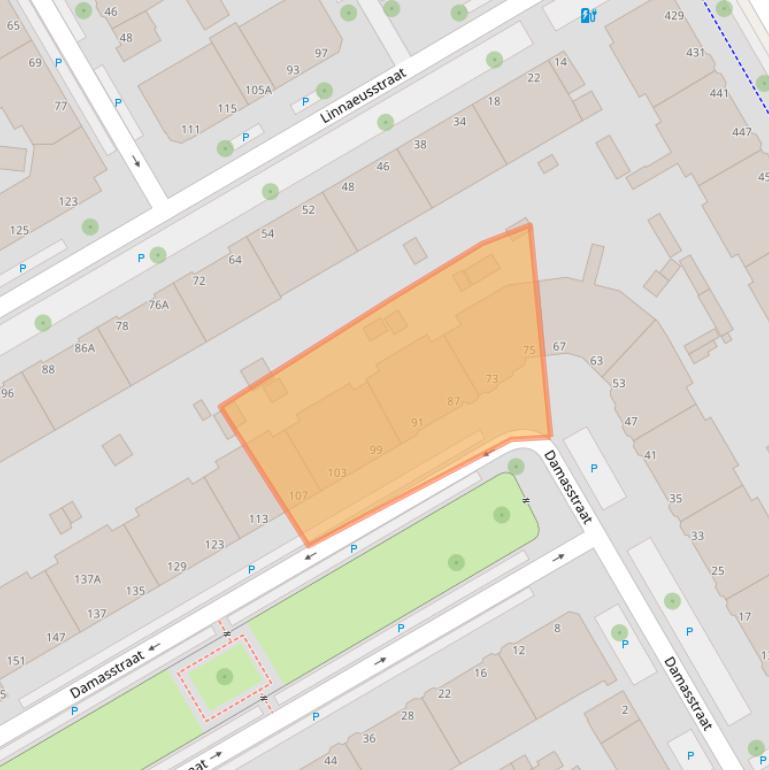 Kaart van postcodegebied 2522TL.