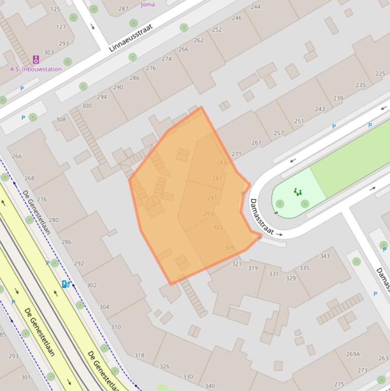 Kaart van postcodegebied 2522TS.