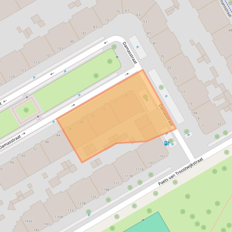 Kaart van postcodegebied 2522TV.