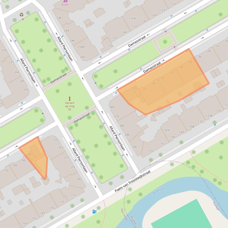 Kaart van postcodegebied 2522TW.