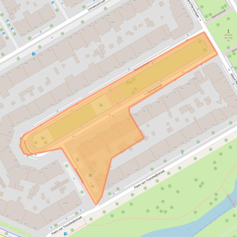 Kaart van postcodegebied 2522TZ.