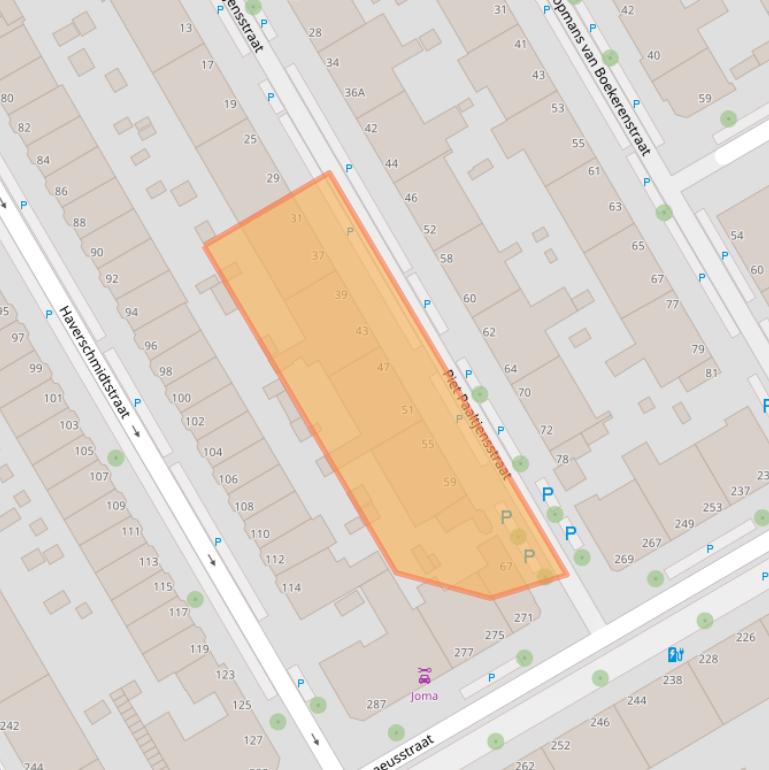 Kaart van postcodegebied 2522VG.