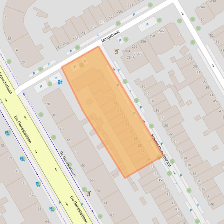 Kaart van postcodegebied 2522VK.