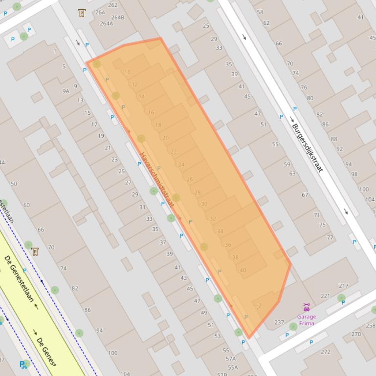 Kaart van postcodegebied 2522VP.
