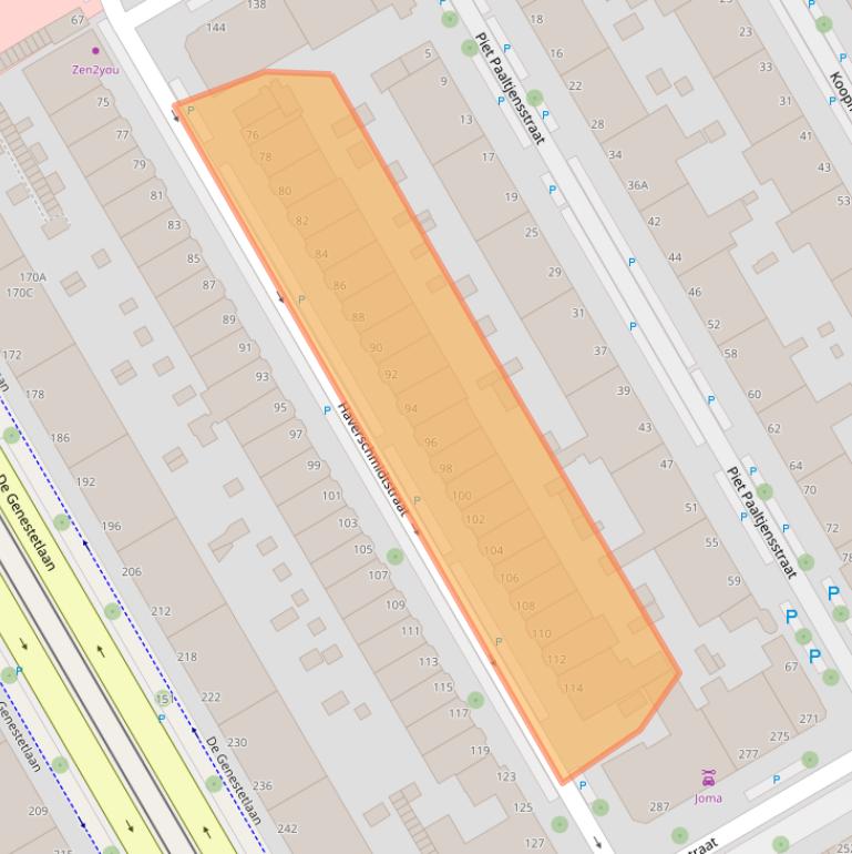 Kaart van postcodegebied 2522VT.