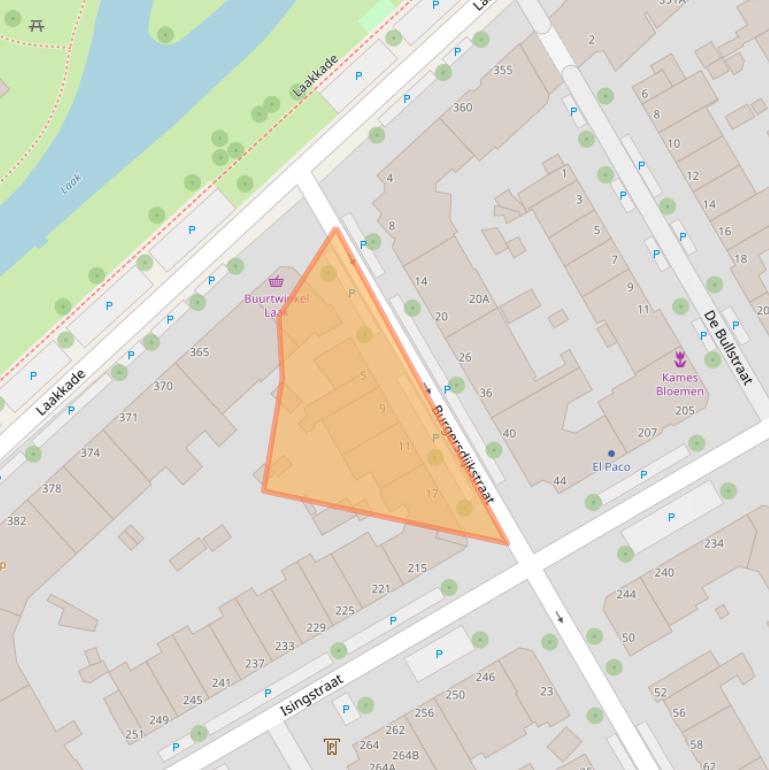 Kaart van postcodegebied 2522WB.