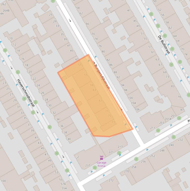 Kaart van postcodegebied 2522WD.