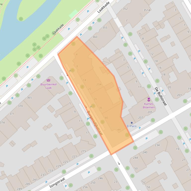 Kaart van postcodegebied 2522WE.