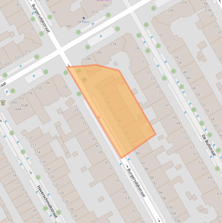 Kaart van postcodegebied 2522WG.