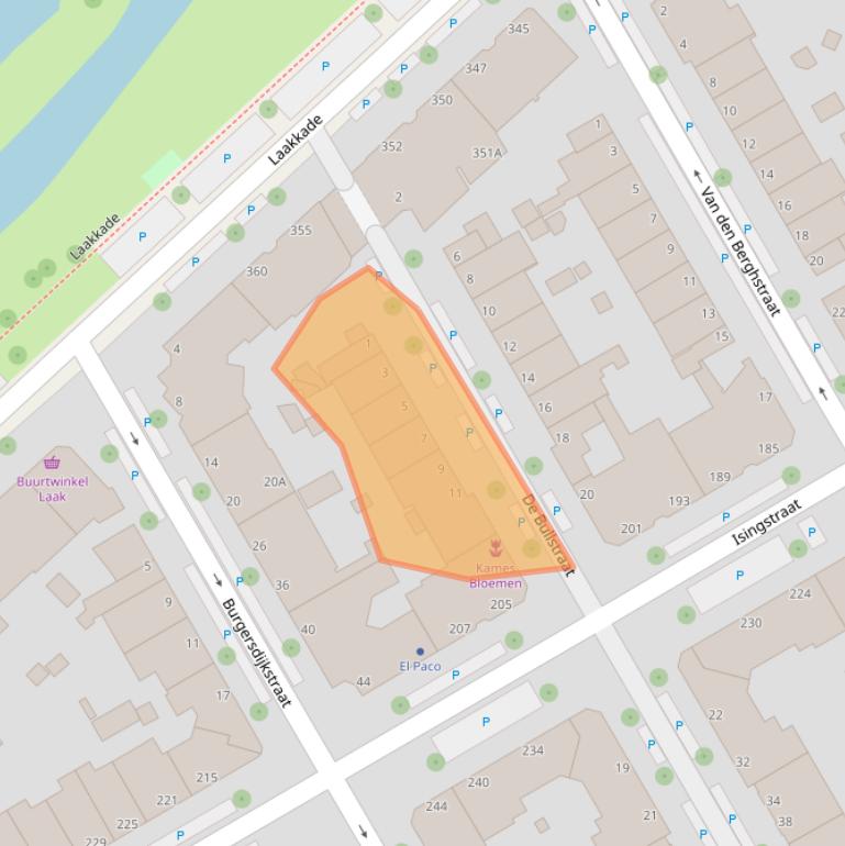 Kaart van postcodegebied 2522WJ.