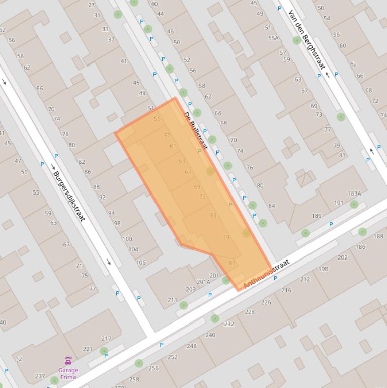 Kaart van postcodegebied 2522WL.