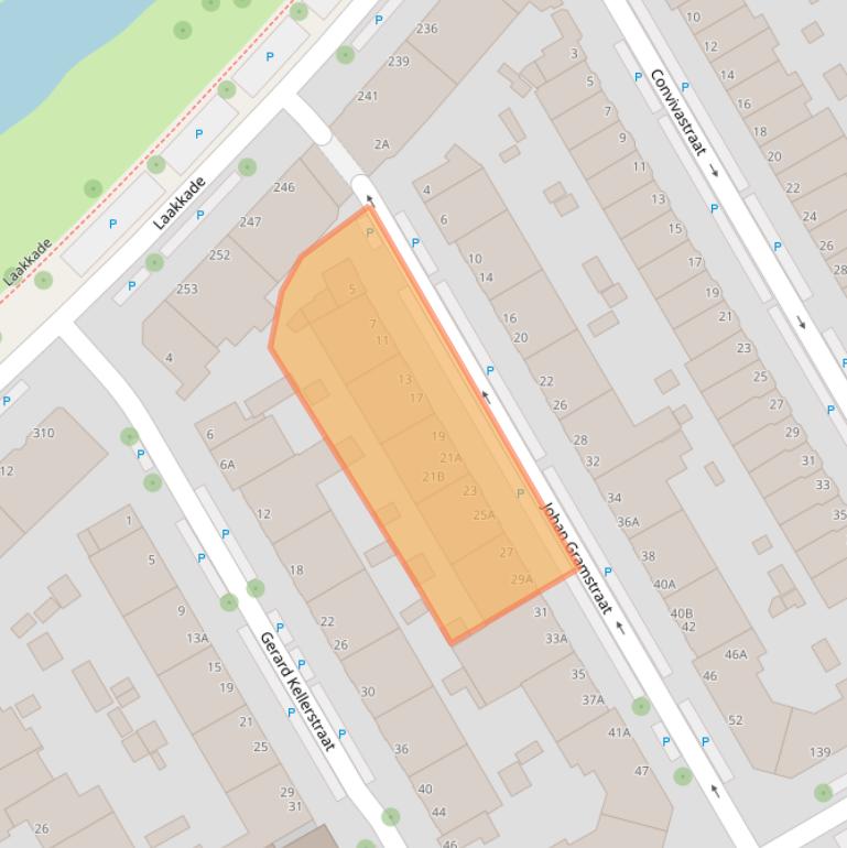 Kaart van postcodegebied 2522WS.