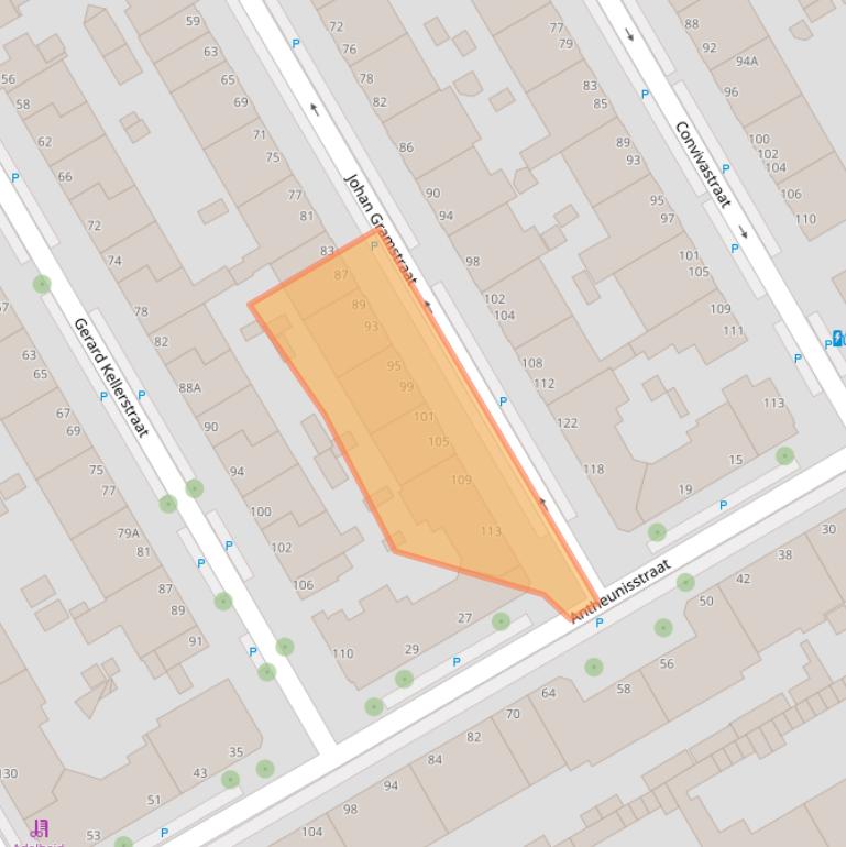 Kaart van postcodegebied 2522WX.