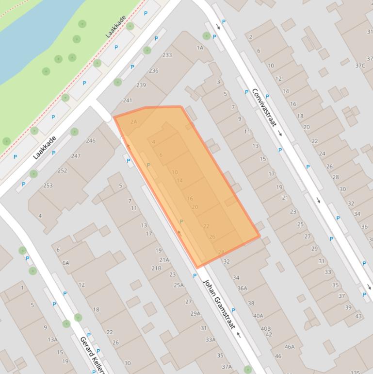 Kaart van postcodegebied 2522WZ.