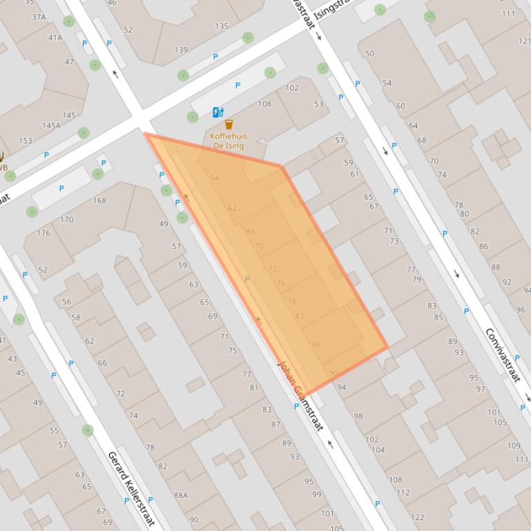 Kaart van postcodegebied 2522XB.