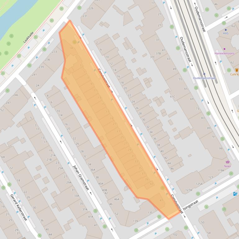 Kaart van postcodegebied 2522XD.