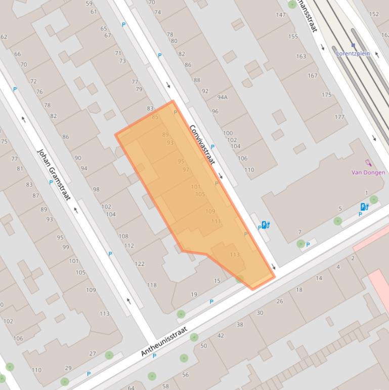 Kaart van postcodegebied 2522XG.